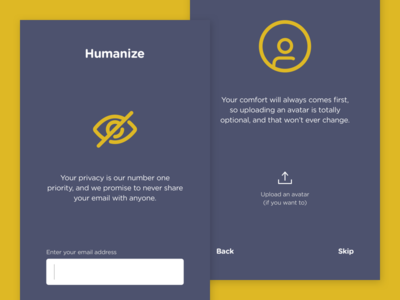 Humanize - Onboarding design humanize onboarding ui ux