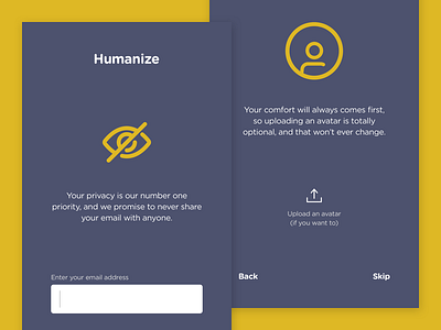 Humanize - Onboarding design humanize onboarding ui ux