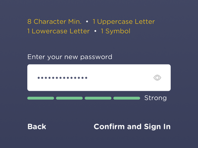 Humanize - Onboarding, Password onboarding password ui ux