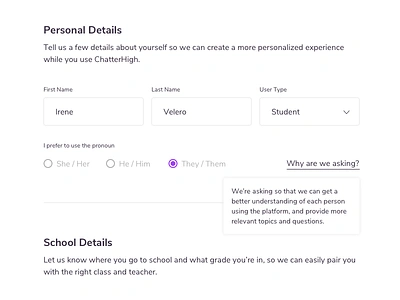 Inclusive Form form gender inclusive pronoun radio button ux