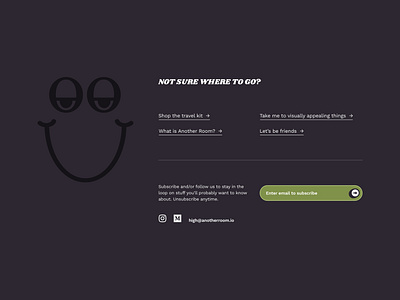 Another Room — Footer cannabis footer ui ux