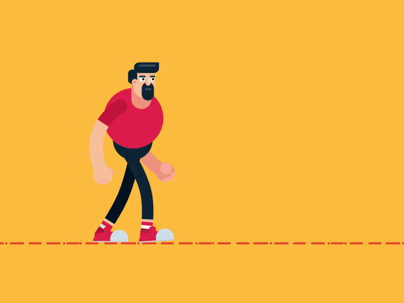 2D Walk Cycle Character Animation Practice in After Effects