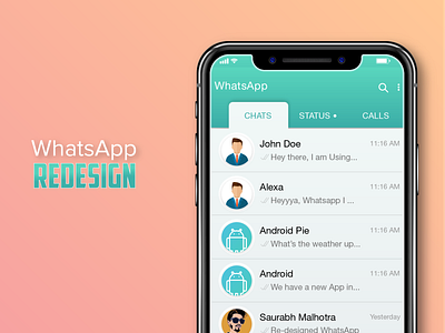 WhatsApp Redesign design illustrator ui vector