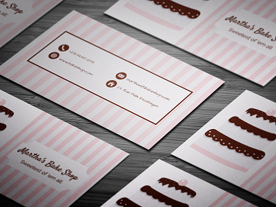 Elegant Pink Bakery Business Card