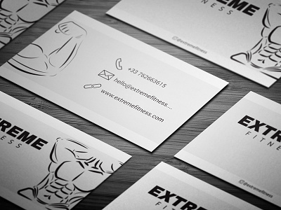 Fitness Business Card with Illustration bizness branding business business card business cards card logo paper print