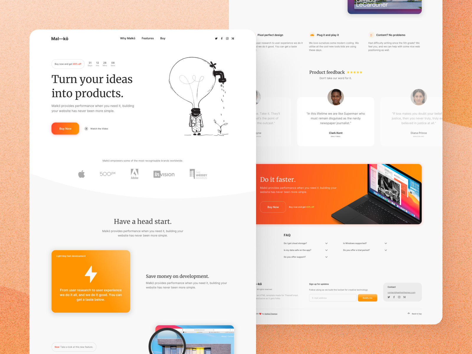 Malkö - Homepage design by Nikolay Lechev on Dribbble