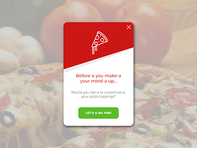 DailyUi 016 Pop-up Notification 019 dailyui design dialog interface pizza popup ui