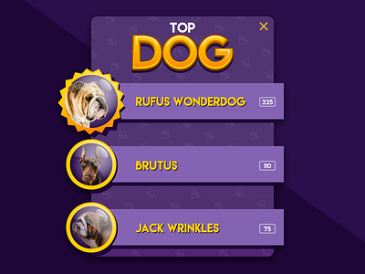 Dailyui 019 Leaderboard 019 bulldog dailyui design designer dog interface leaderboard ui vector