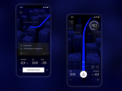 Drone taxi app | Dark mode