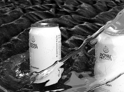 Royal Moon packaging adobe dimension blackandwhite branding can cbd packaging logo design mockup packaging