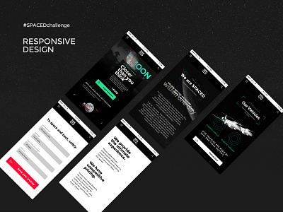 #SPACEDchallenge homepage, responsive design