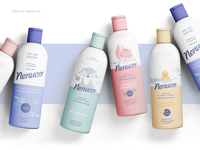 Nenuco concept packaging baby cosmetics branding concept packaging graphic design mild mockup no tears spanish