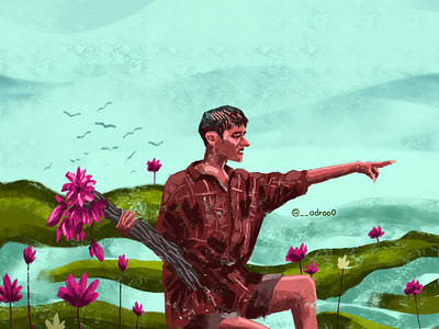 I want that white flower too art color study digital illustration kerala landscape traditional wacom