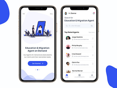 Education & Migration Agent App UI Design