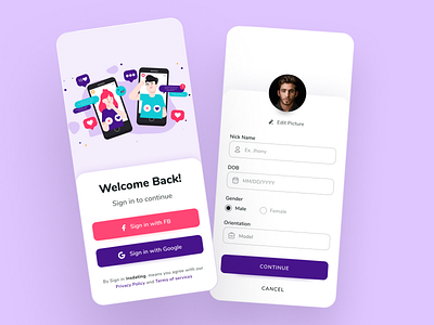Dating App Mockup UI Design