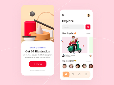 Download 3D illustration app design concept