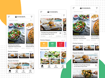 Food Recipe App Concept app design food food app food app ui grocery grocery app grocery store ui ux