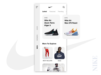 Nike App Redesign UI Concept app app ui kit concept design design nike nike air max nike app redeisgn ui ui design ux
