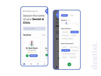 Dentish App UI Concept app concept design dentist design doctor doctors ui design