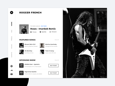 Music Artist Theme UI Design