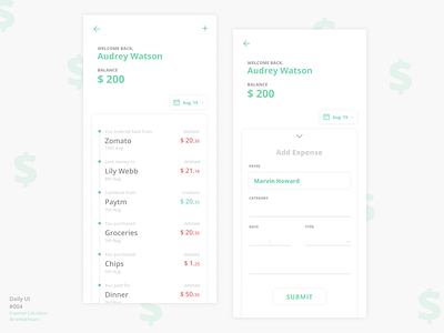 Expense Calculator | Daily UI #004