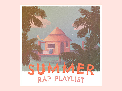 SUMMER RAP PLAYLIST apple music beach branding deezer design hiphop holiday illustration island media music palmtree playlist rap spotify summer sun