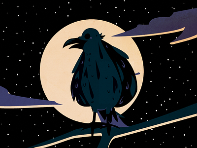 Crow birds crow drawing dribbble free illustration inspiration paper art paulette studio
