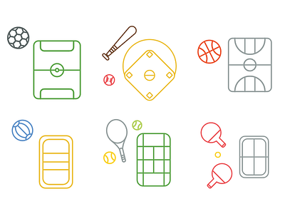 Sports! baseball basketball fun icon illustration logo pingpong soccer sports tennis vector volleyball