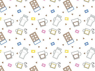 Coffee & Tea & Chocolate chocolate coffee drinks food fun icon illustration outline pattern sweet tea vector