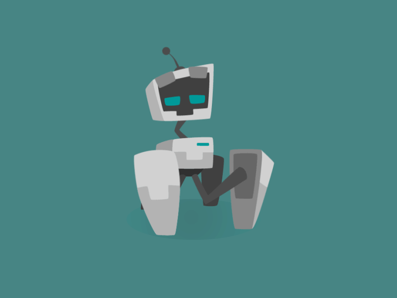 A little robot 2d animation character design illustration robot vector