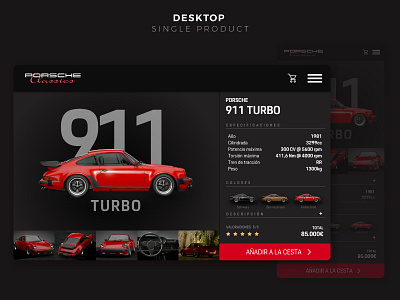 Porsche Classic - Single Product UI car conceptual single product ui uidesign user experience user interface web design