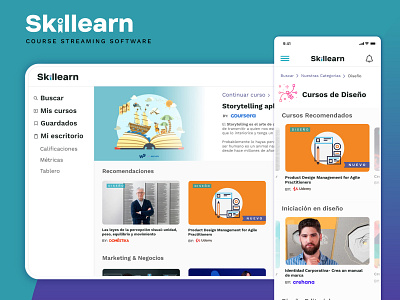 Skillearn - Course Streaming UI components design system interface ui ui ux ui design user inteface ux website design