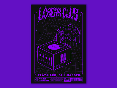 Losers Club acid graphics design game art illustration monochrome poster poster art poster design space vector