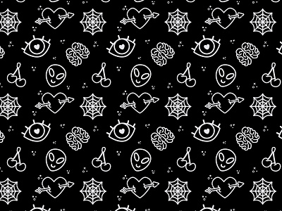 Ghouls Dream custom dark flat flatdesign icon illustration kawaii pattern pinup