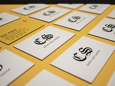 Business Cards bold business cards clean flat letterpress logo minimal minimal branding personal branding typography yellow
