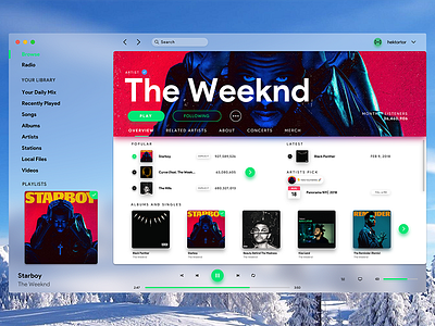 Spotify Mac Redesign desktop hektortor mac macos music musicui radio redesign rework spotify ui ux