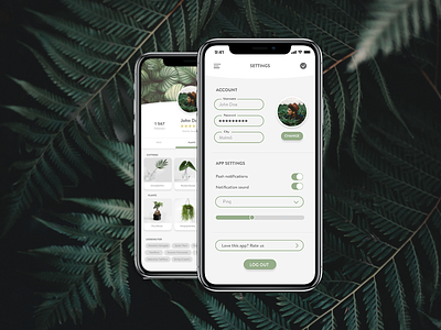 Daily UI #007 Settings 007 100 day ui challenge collect ui daily ui dailyui design iphone app plants ui collective ui design
