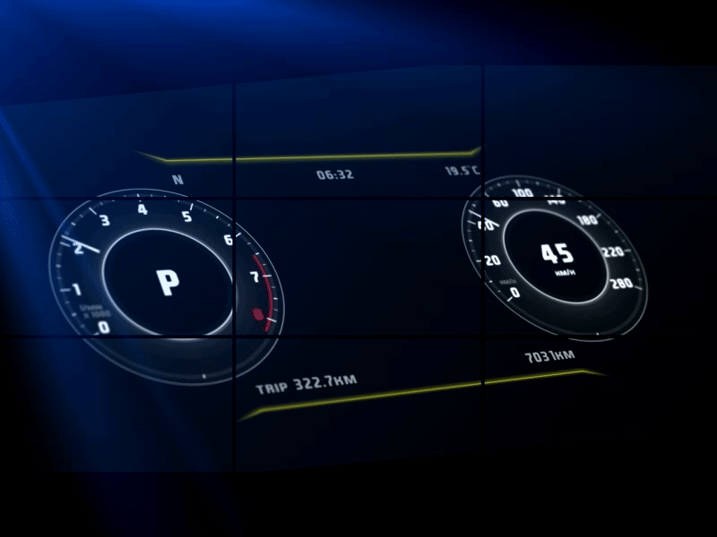 VW Arteon - dashboard interface animation arteon car dashboard debut drive engine interface speed start volkswagen