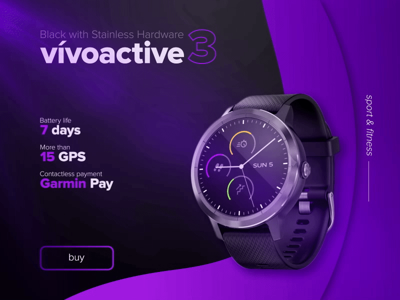 Garmin smartwatch concept animation garmin gif smart sports time watch