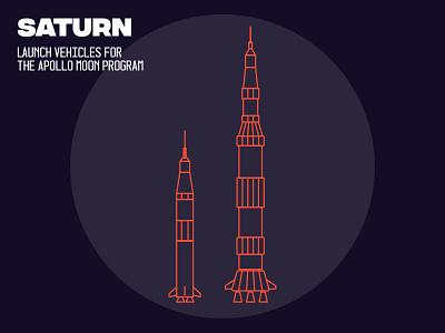 Apollo - Saturn Rockets apollo icon illustration lineart moon rockets saturn space