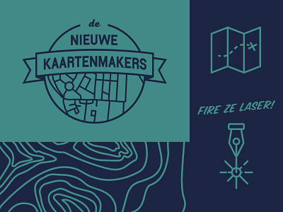 De Nieuwe Kaartenmakers adventure branding logo maps vintage