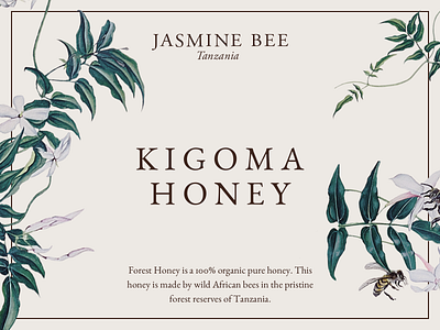 Jasmine Bee bee brand branding design honey illustration jasmine label layout marketing poster product typography vintage