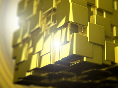 Gold Cubes abstract c4d cubes experiment illustration