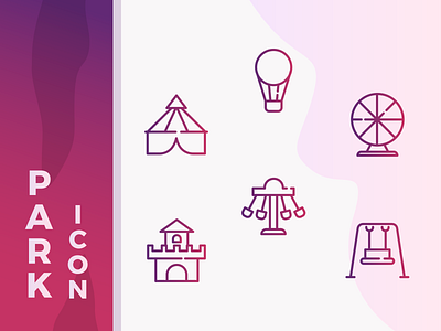 Park Icons in Outline Style action button design icon icon a day iconography icons icons set outline icon ui