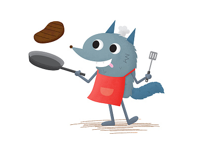 Werewolf Daily - Cooking animal animation character design childrensbooks concept art cooking digital art illustration kidlitart visual development werewolf wolf