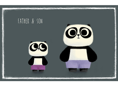 Father and Son animal animation character design childrensbooks concept art digital art illustration kidlitart panda visual development