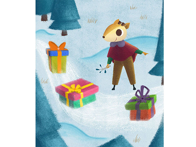 Merry Christmas from Baby Reindeer animal design animation art direction character design childrensbooks christmas concept art illustration reindeer visual development