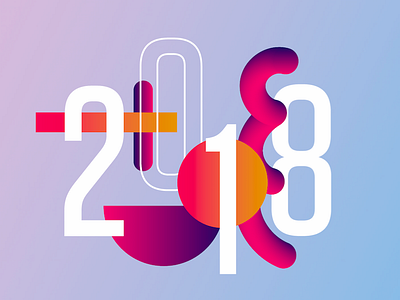 Card for fun 2018 3d color design fun gradiant graphic storke