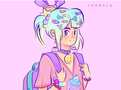 Chamaca Kawaii character design drawing girl illustration illustration digital kawaii vector