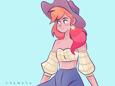 Chamaca Cowgirl artwork character design cowgirl drawing girl illustration illustration digital vector